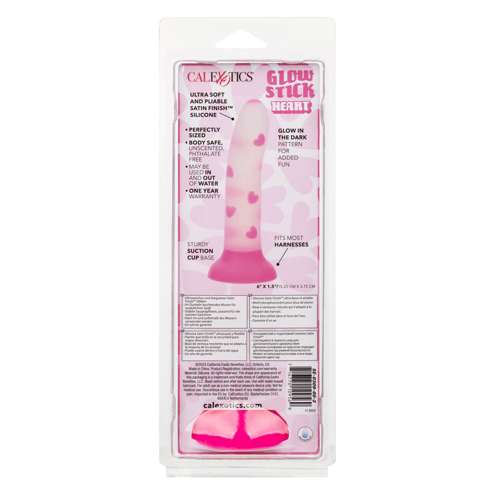 Glow Stick Heart Pink Bendable Silicone Dildo for Adults Dildos & Dongs