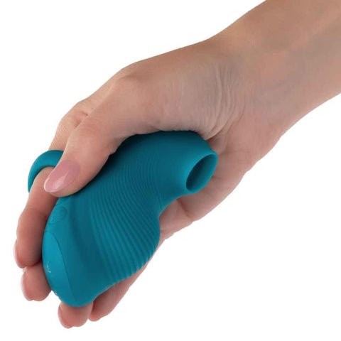 Envy™ Handheld Suction Massager in Teal Blue with 3 Suction Speeds and 7 Vibration Functions, USB Rechargeable Silicone Full Body Massager Vibrators