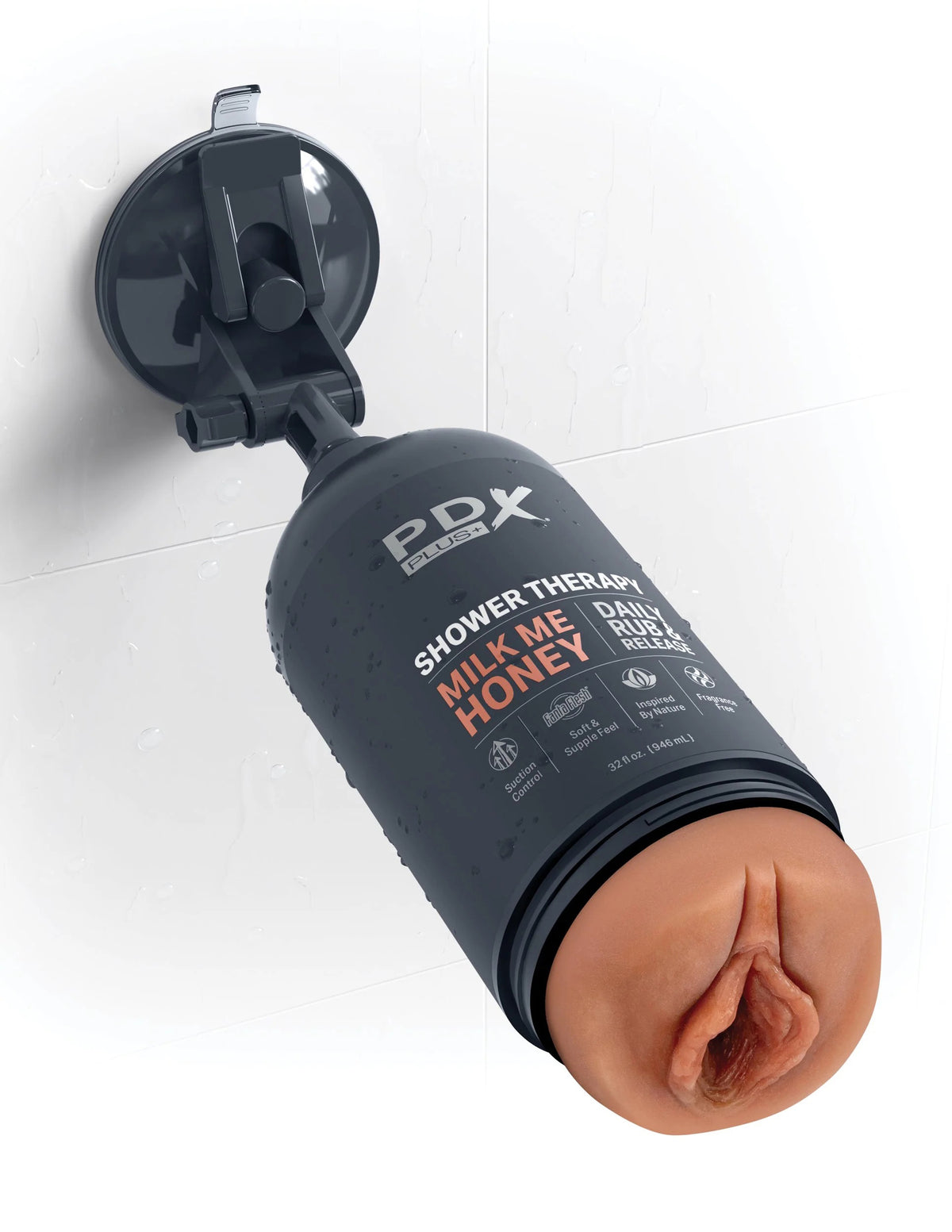 PDX Discreet Shower Masturbator Milk Me Honey Bottle > Sex Toys For Men > Masturbators > Manual