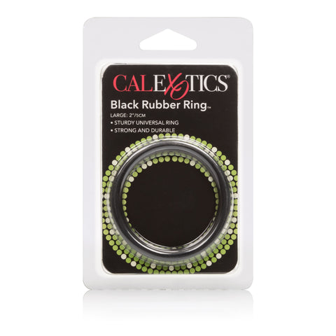 CalExotics Rubber Ring Large Black – Comfortable Flexible Support Black COCK RINGS