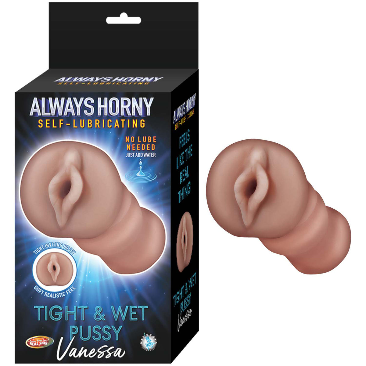 Always Horny Self-Lubricating Masturbator Vanessa Brown Toy Brown > Sex Toys For Men > Masturbators > Manual