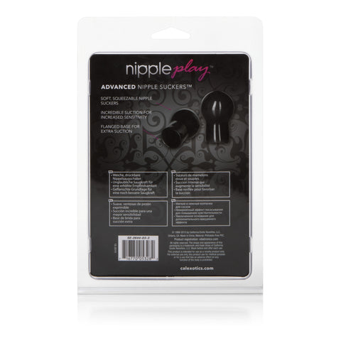 Nipple Play Advance Nipple Suckers Black PVC Mini Suckers 2.25 Inch x 1 Inch Nipple Stimulators