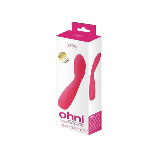 Ohni Rechargeable G-Spot Thrusting Vibe (Pink) – Dual-Stimulation Vibrator > Sex Toys For Ladies > G-Spot Vibrators