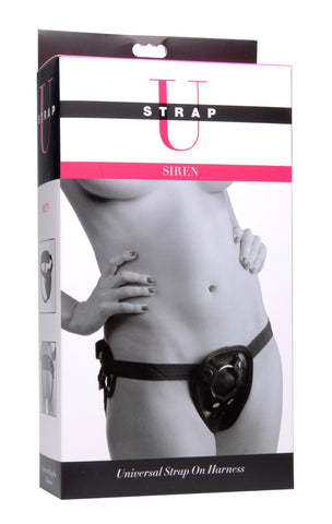 Siren Universal Strap-On Harness with Comfortable Rear Support Black Harnesses & Strap-Ons