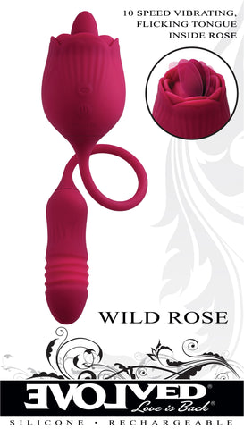 Wild Rose Flexible Dual-Ended Vibrator with 10 Speeds Rose Stimulators