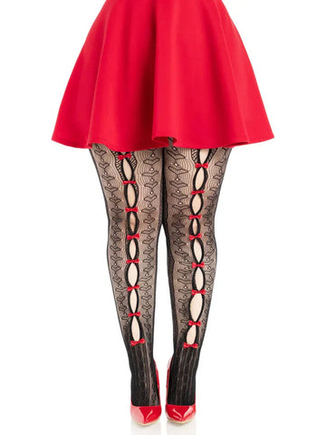 Plus Sweetheart Striped Tights – Plus Size Hosiery Multi 1X-2X > Clothes > Plus Size Lingerie