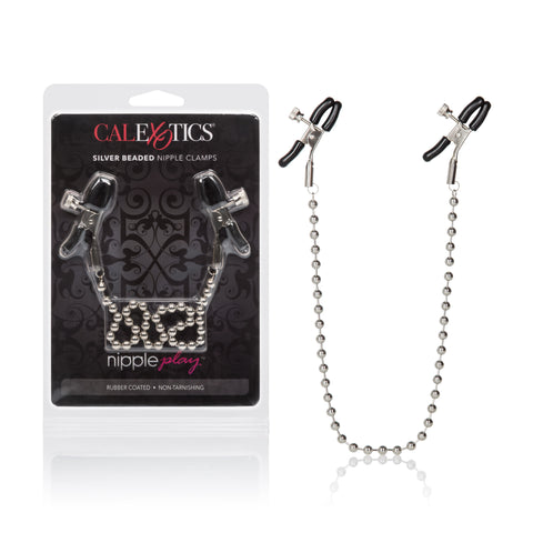 Silver Beaded Adjustable Nipple Clamps with Rubber Coating Nipple Clamps