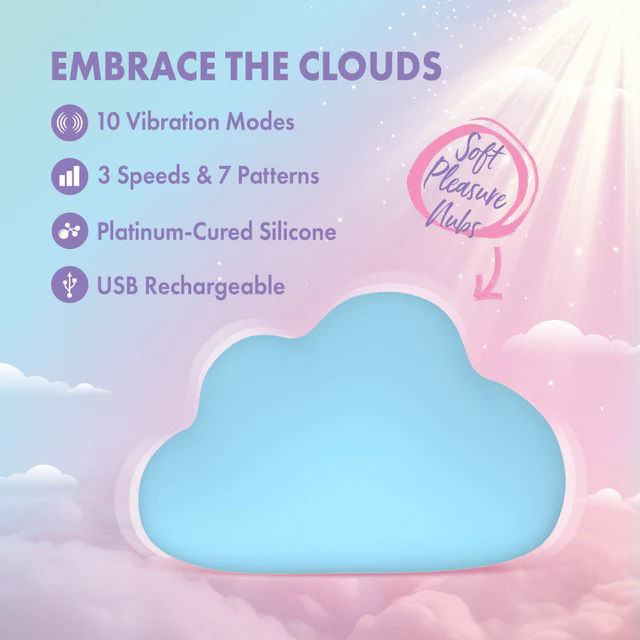 Play With Me Cuddle Cloud Blue Clitoral Massager Vibrator STIMULATORS