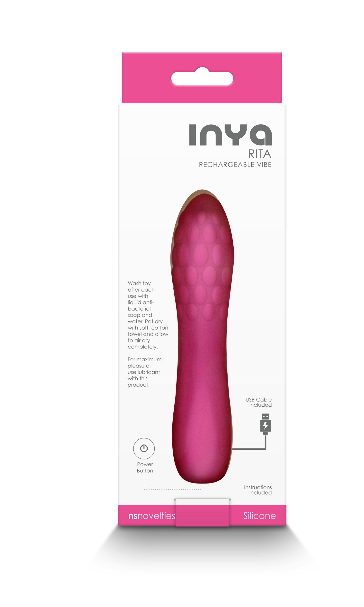Inya Rita Pink Clitoral Vibrator with Textured Design > Vibrators > Standard Vibrators