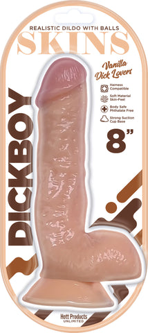 Dickboy 8 Inch Realistic Dildo With Balls Vanilla Scented Beige Dongs Realistic