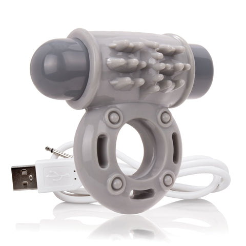 Charged Owow Rechargeable Grey Vibe Ring for Adult Intimacy Cock Rings Vibrating