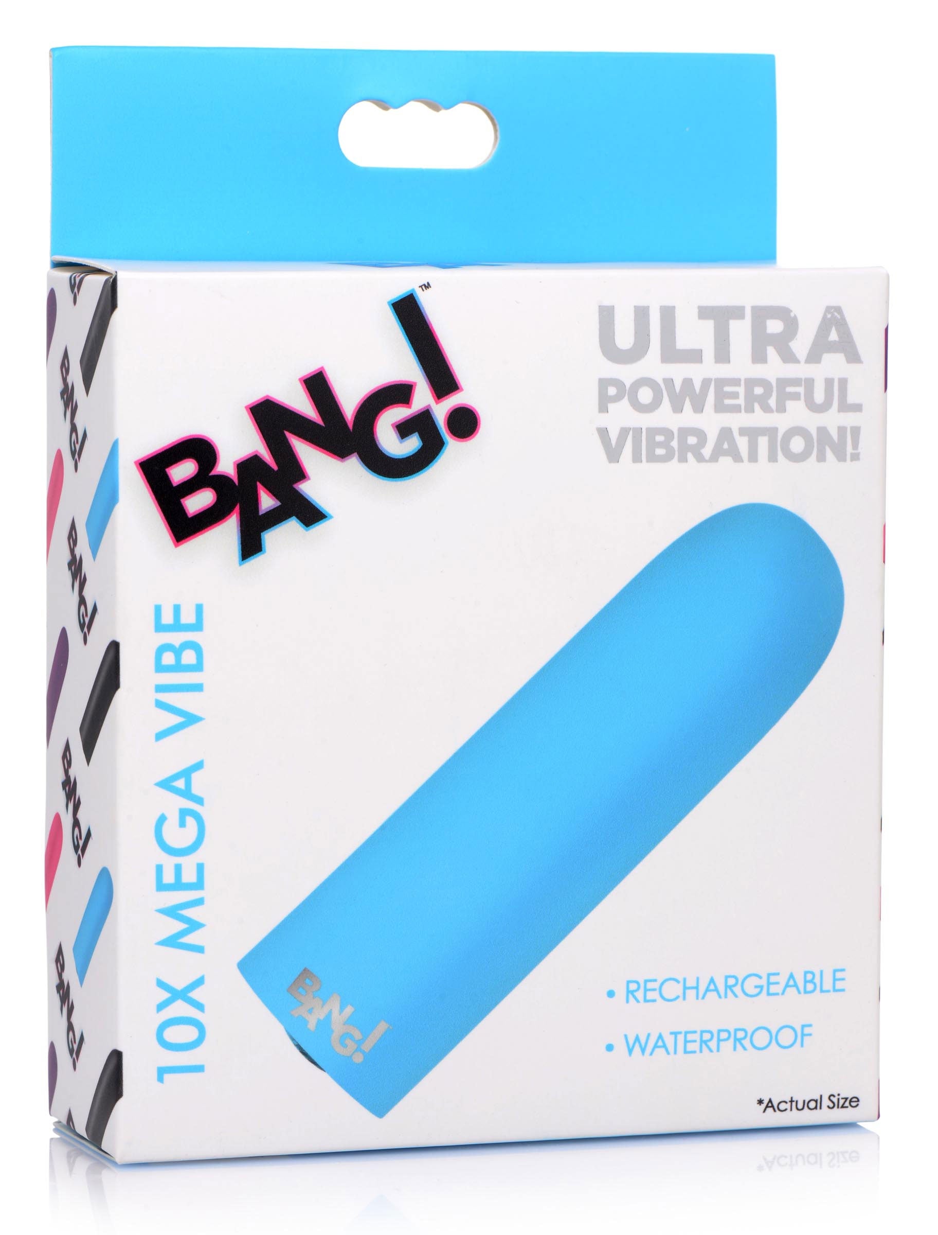 Mega Vibrator Bullet in Black with 10 Vibration Patterns (Black / Blue /Pink) > Vibrators > Mini Vibrators