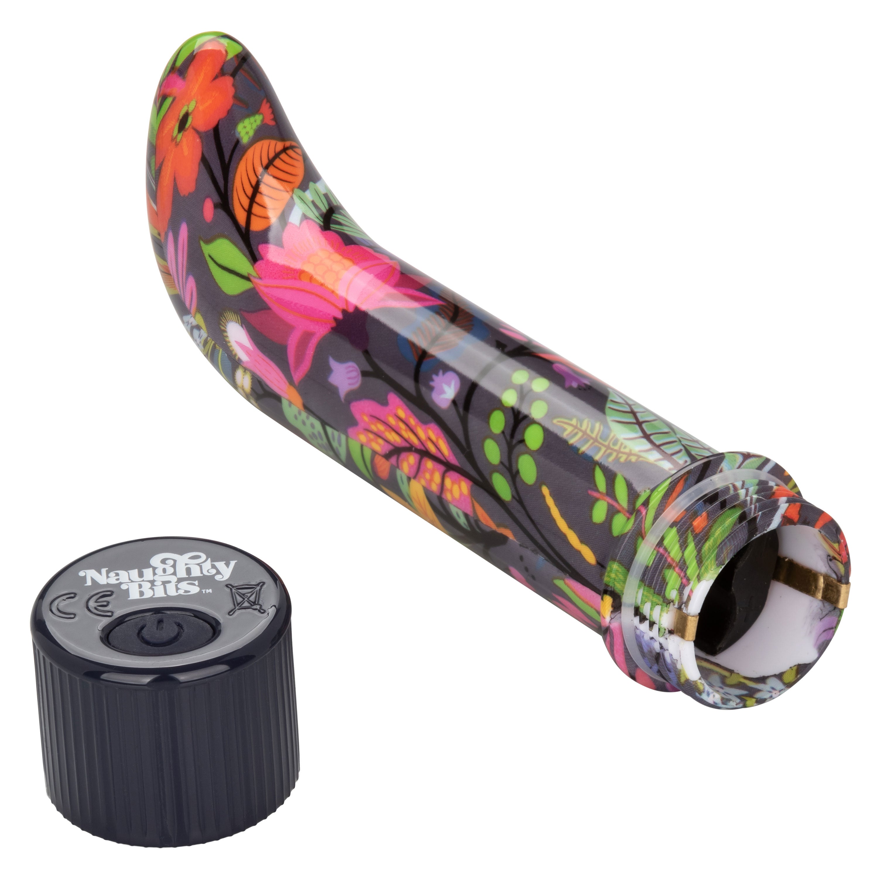 Naughty Bits Lil' Fucker Mini G-Spot Vibrator 4.25 Inch Waterproof with Floral Design BULLETS