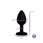 Cheeky Charms Gemma Pink Gem Black Silicone Plug – Small Anal Plug > Anal Range > Jewel Butt Plugs