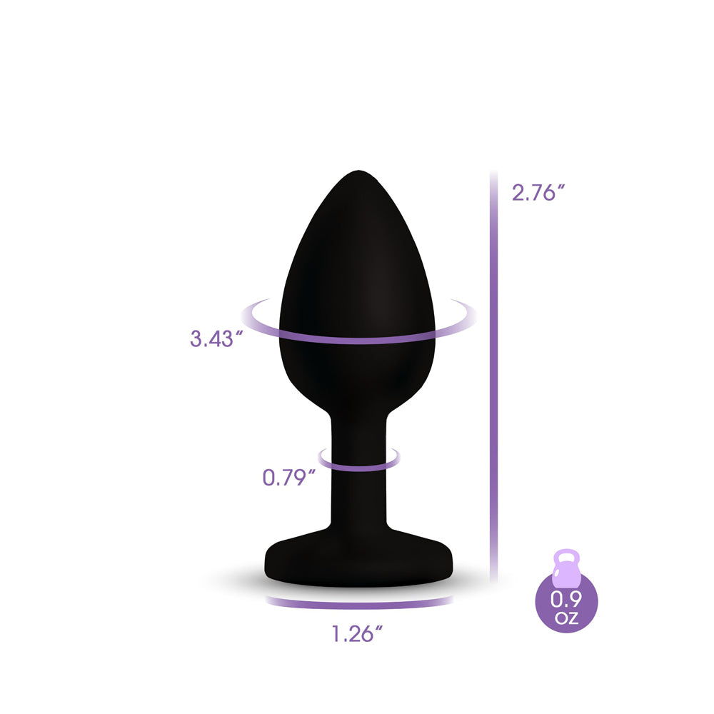 Cheeky Charms Gemma 2.74 Inch Pink Gem Black Silicone Plug – Small Anal Plug > Anal Range > Jewel Butt Plugs