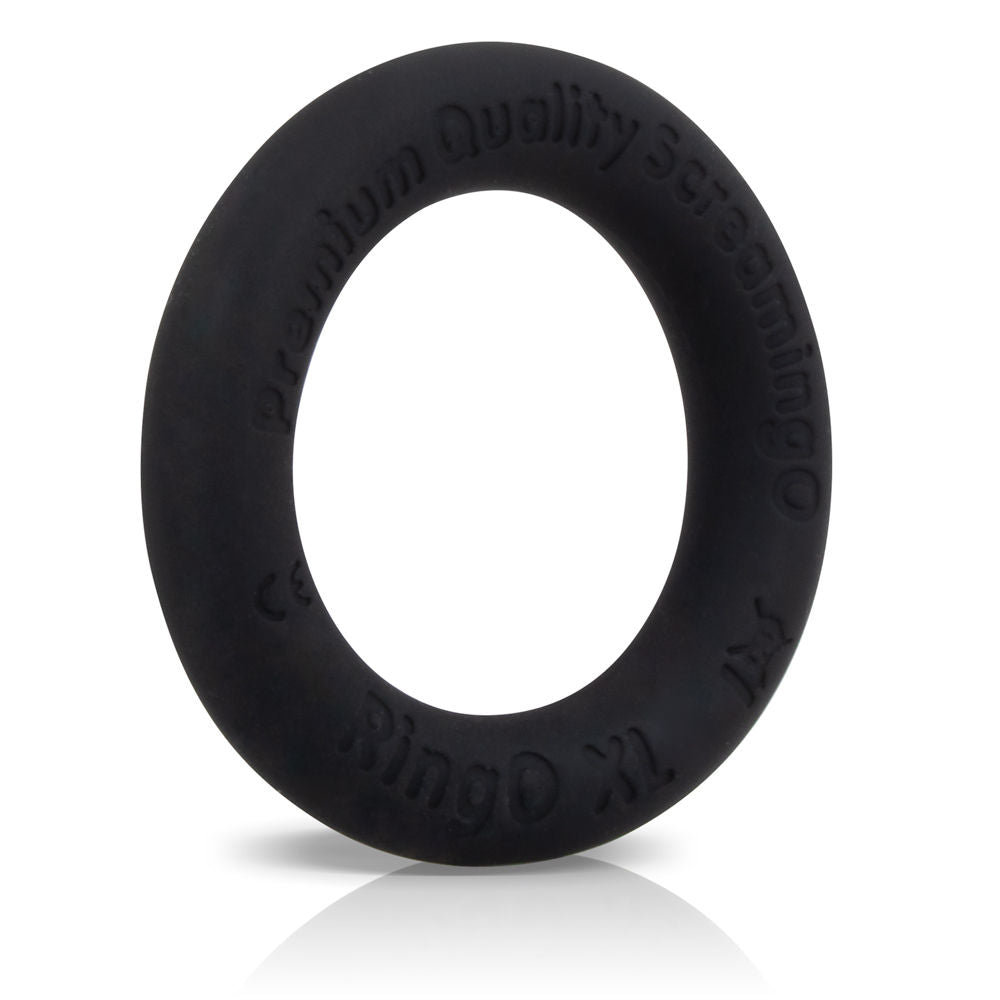 RingO XL Liquid Silicone Cock Ring in Black by Screaming O COCK RINGS