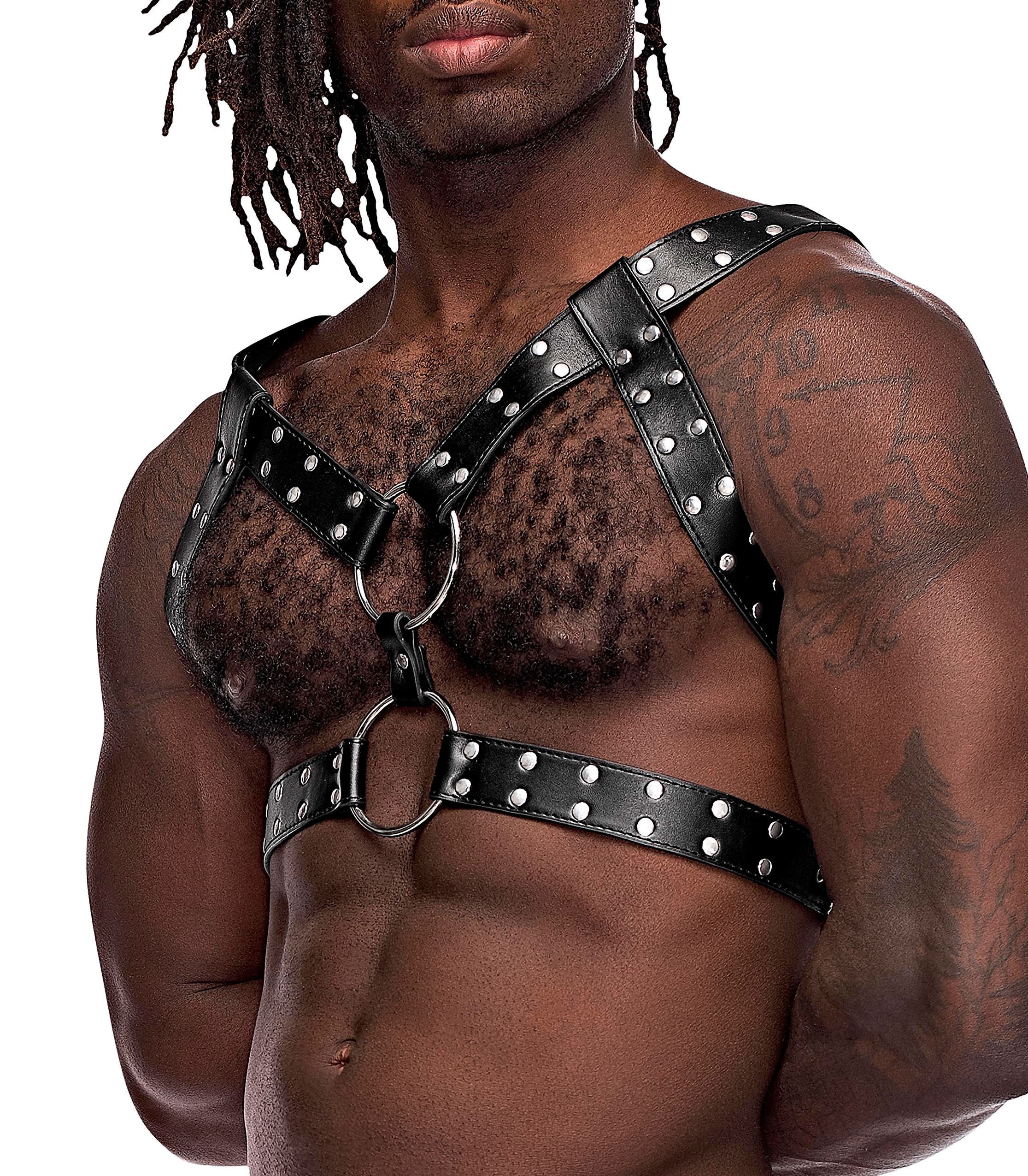 Gemini Leather Harness (Black) – Adjustable PU Leather Harness Mens Harnesses