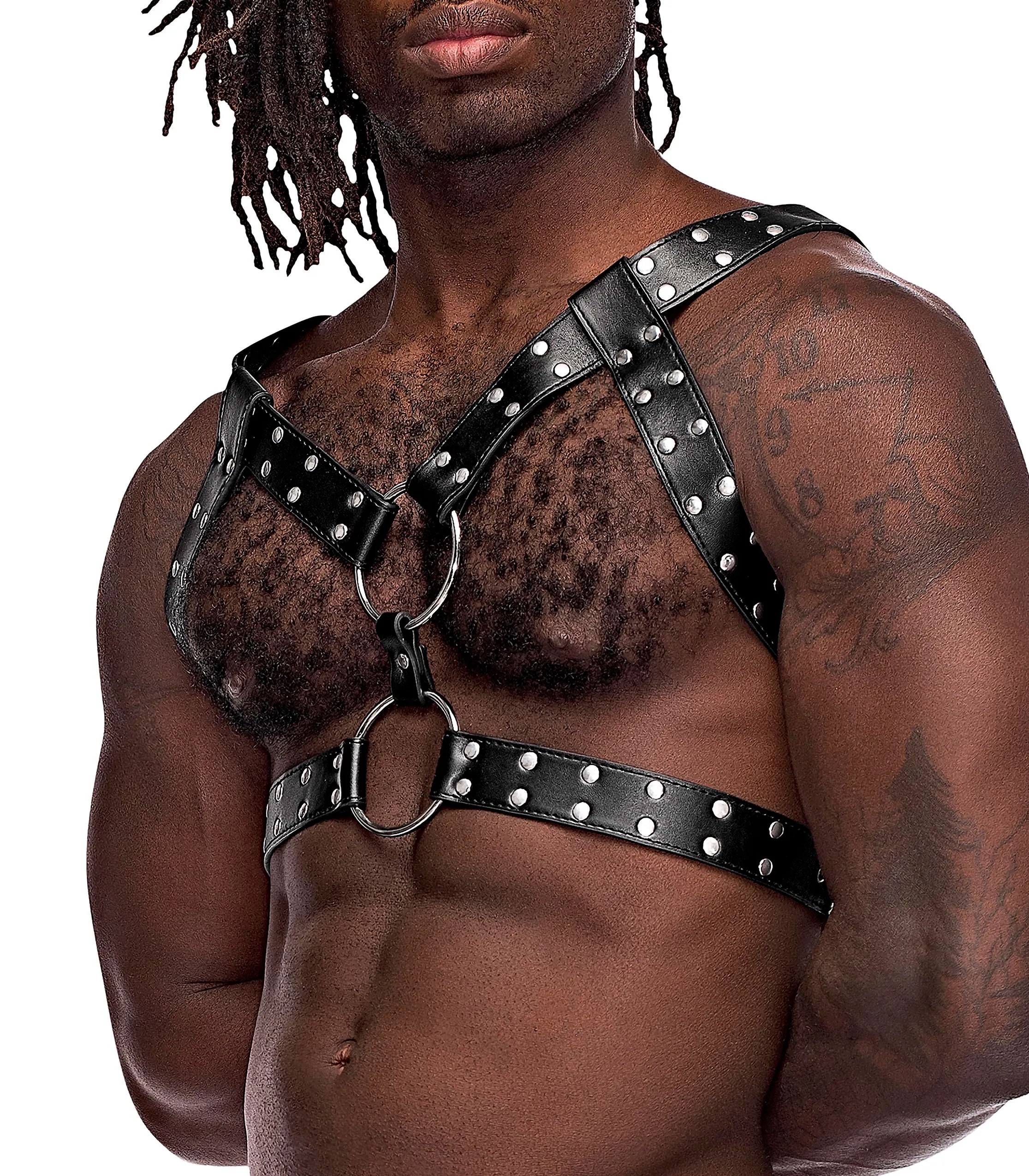 Gemini Leather Harness (Black) – Adjustable Leather Harness > Clothes > Mens Leather