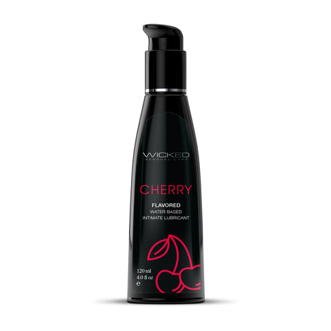 Wicked Aqua Cherry Water Based Lubricant 30 ml (1 oz) Bottle Flavoured Lube
