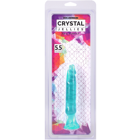 Doc Johnson Crystal Jellies (Teal) – Anal Starter Butt Plug - 6 Inch Teal > Anal Range > Butt Plugs