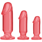Crystal Jellies Anal Starter Kit – Smooth Shaft Plugs Pink > Anal Range > Butt Plug Kits