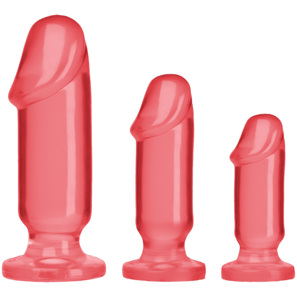Crystal Jellies Anal Starter Kit – Smooth Shaft Plugs Pink > Anal Range > Butt Plug Kits