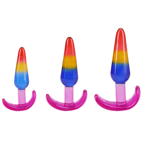 Crystal Jellies Rainbow Anal Trainer Set – Beginner Friendly Anal Plugs > Anal Range > Butt Plug Kits