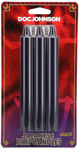 Japanese Drip Candles Black 3 Pack for Sensation Play > Candles > Drip