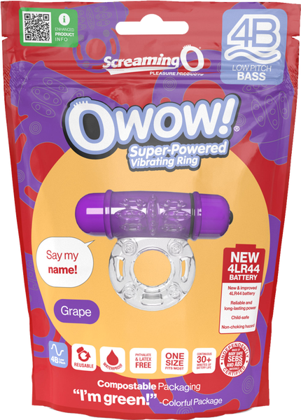 Screaming O 4B OWow Vibrating Ring – Body-Safe SEBS Material Vibrating Ring > Cock Ring > Vibrating