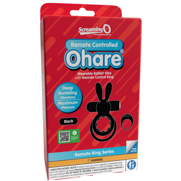 Ohare Remote Control Wearable Rabbit Vibrator (Black) – Rechargeable Waterproof Silicone Vibrator > Sex Toys > Couples Toys