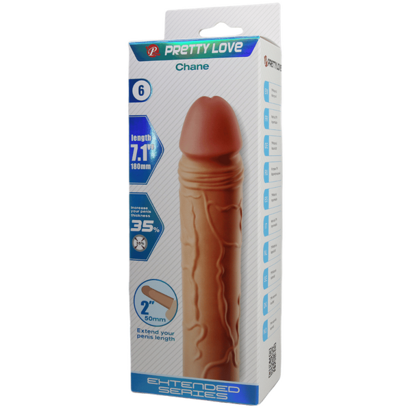 Chane 7.1 Inch Penis Extender Sleeve – Ultra Realistic Textured Sleeve > Sex Toys For Men > Penis Sleeves