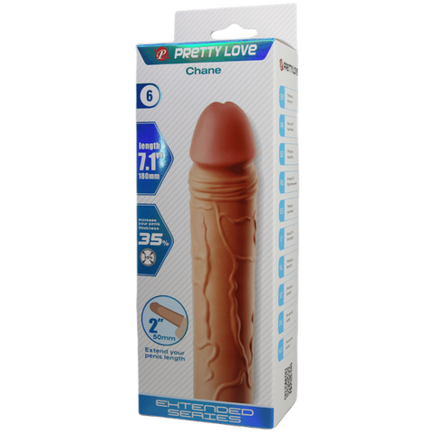 Chane 7.1 Inch Penis Extender Sleeve – Ultra Realistic Textured Sleeve > Sex Toys For Men > Penis Sleeves
