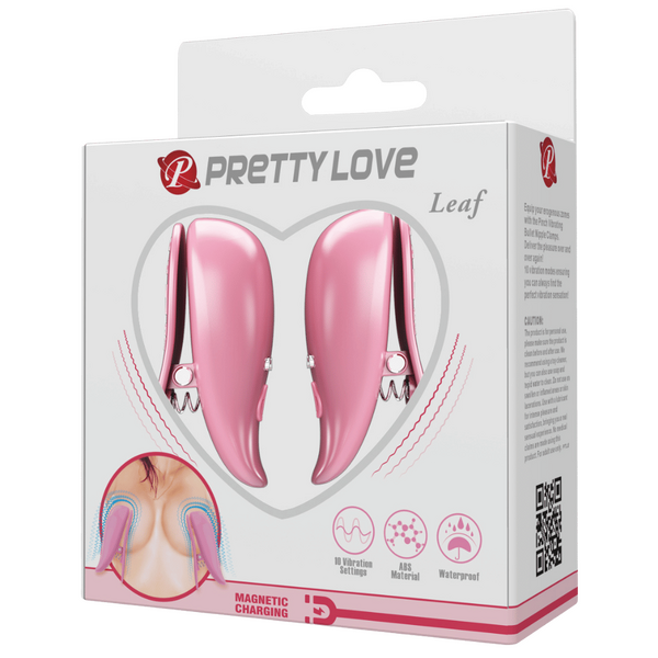 Pretty Love Leaf Wireless Vibrating Nipple Clamps Pink > Sex Toys > Nipple Clamps