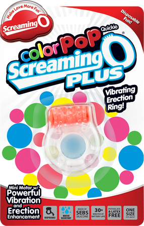 Screaming O Colour Pop Quickie Plus – Stretchy Vibrating Erection Ring with Clitoral Stimulator > Cock Ring > Vibrating