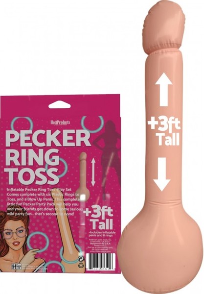 Pecker Ring Toss – Inflatable Party Game Set with Six Plastic Rings > Novelties > Games