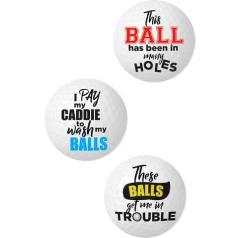 Balls Deep Novelty Golf Balls – Set of 3 Humorous Golf Ball Set > Novelties > Gag Gifts