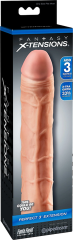 Fantasy X-Tensions Perfect 3 Inch Extension – Penis Extension Sleeve > Sex Toys For Men > Penis Sleeves