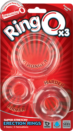 Ringo X3 Cock Rings Mixed Pack - Clear > Cock Ring > Sets