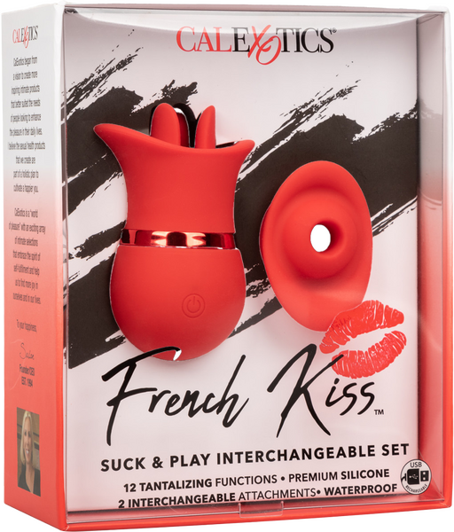French Kiss Suck & Play Interchangeable Set – 12 Function Vibration and Suction Toy > Vibrators > Ladies > Clitoral Vibrators and Stimulators