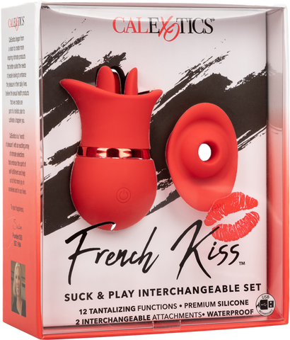 French Kiss Suck & Play Interchangeable Set – 12 Function Vibration and Suction Toy > Vibrators > Ladies > Clitoral Vibrators and Stimulators