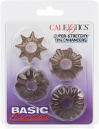 Basic Essentials Super Stretchy TPR Enhancer Sleeves – Set of Four Sleeve Enhancers > Cock Ring > Sets