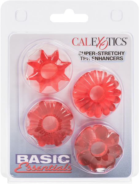 Basic Essentials Super Stretchy TPR Enhancer Sleeves – Set of Four Sleeve Enhancers > Cock Ring > Sets