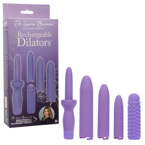Dr. Laura Berman Dilators Set with Four Locking Sizes and Premium Silicone Textured Sleeve in Purple > Sex Toys > Dilators