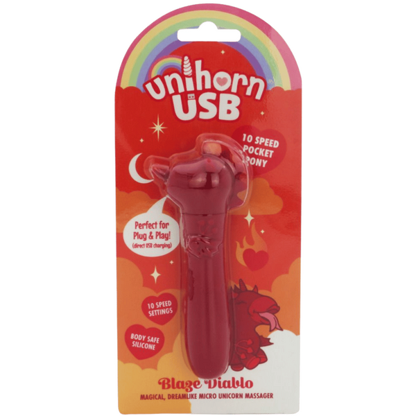 Unihorn Blaze Diablo (Red) – USB Rechargeable Silicone Bullet Vibrator with 10 Speeds > Vibrators > Ladies > Clitoral Vibrators and Stimulators