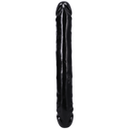 Jr Veined Double Header (Black) – 12 Inch Flexible Dong > Dildos > Double Dildos