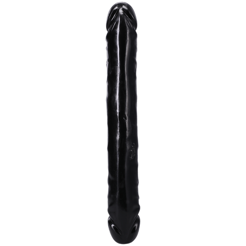Jr Veined Double Header (Black) – 12 Inch Flexible Dong > Dildos > Double Dildos