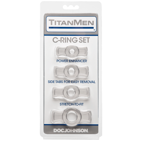 Titanmen Cock Ring Set (Black) – Stretchable Cock Rings Set
