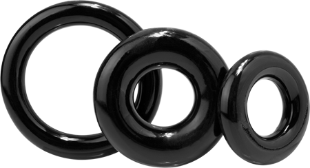 RingO X3 Cock Rings Mixed Pack - Black > Cock Ring > Sets