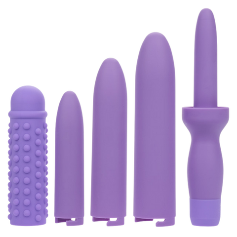 Dr. Laura Berman Dilators Set with Four Locking Sizes and Premium Silicone Textured Sleeve in Purple > Sex Toys > Dilators