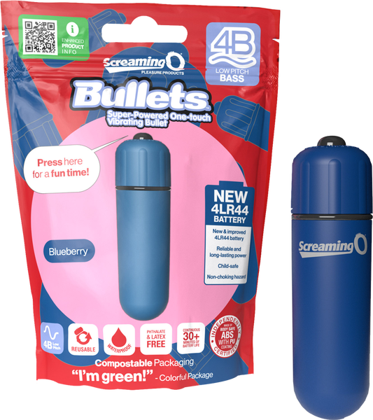 Bullets 4B Low Pitch Bass (Blueberry) Blue > Vibrators > Mini Vibrators
